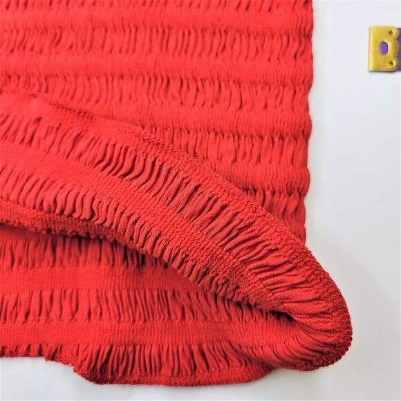 RED Sexy Crop Top Strapless Tube Top Smocked Stretchy Summer Bandeau - NEW - Picture 2 of 11